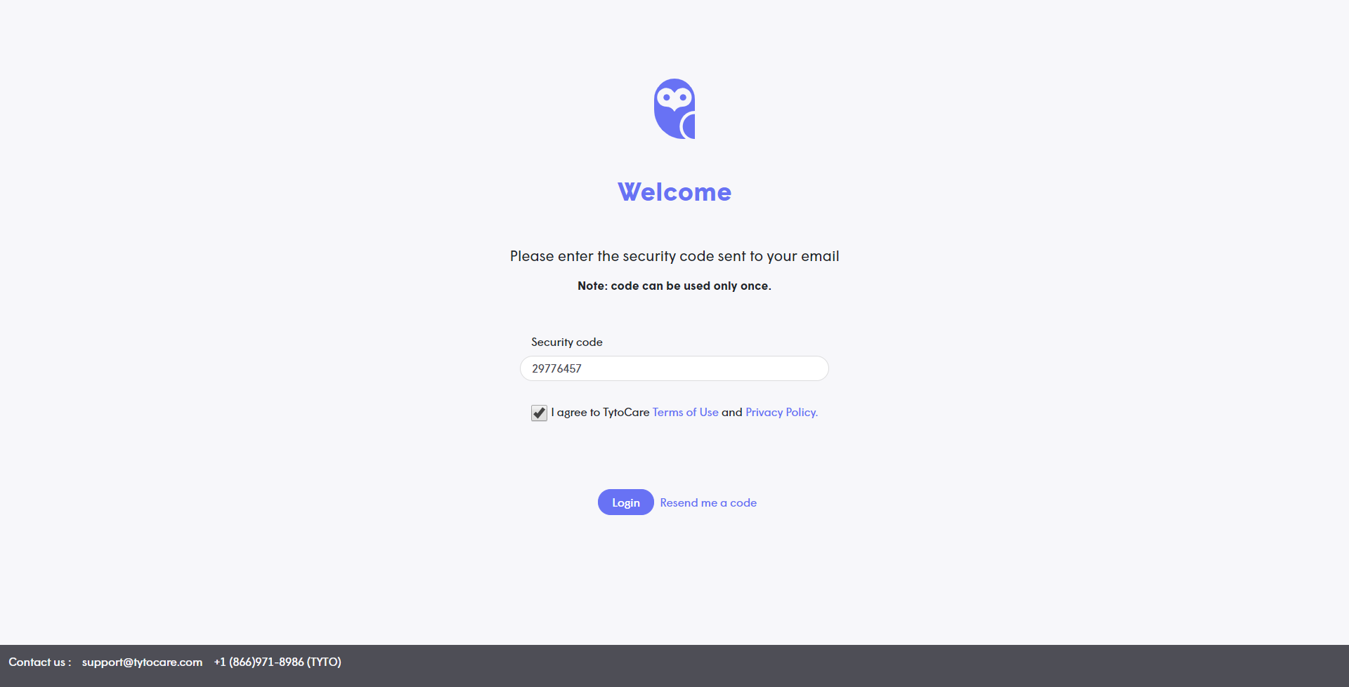 Login with Security Code