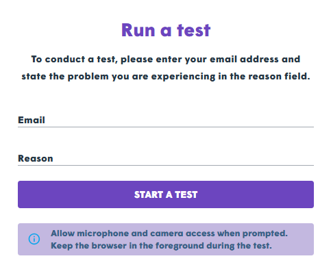 Start Network Test