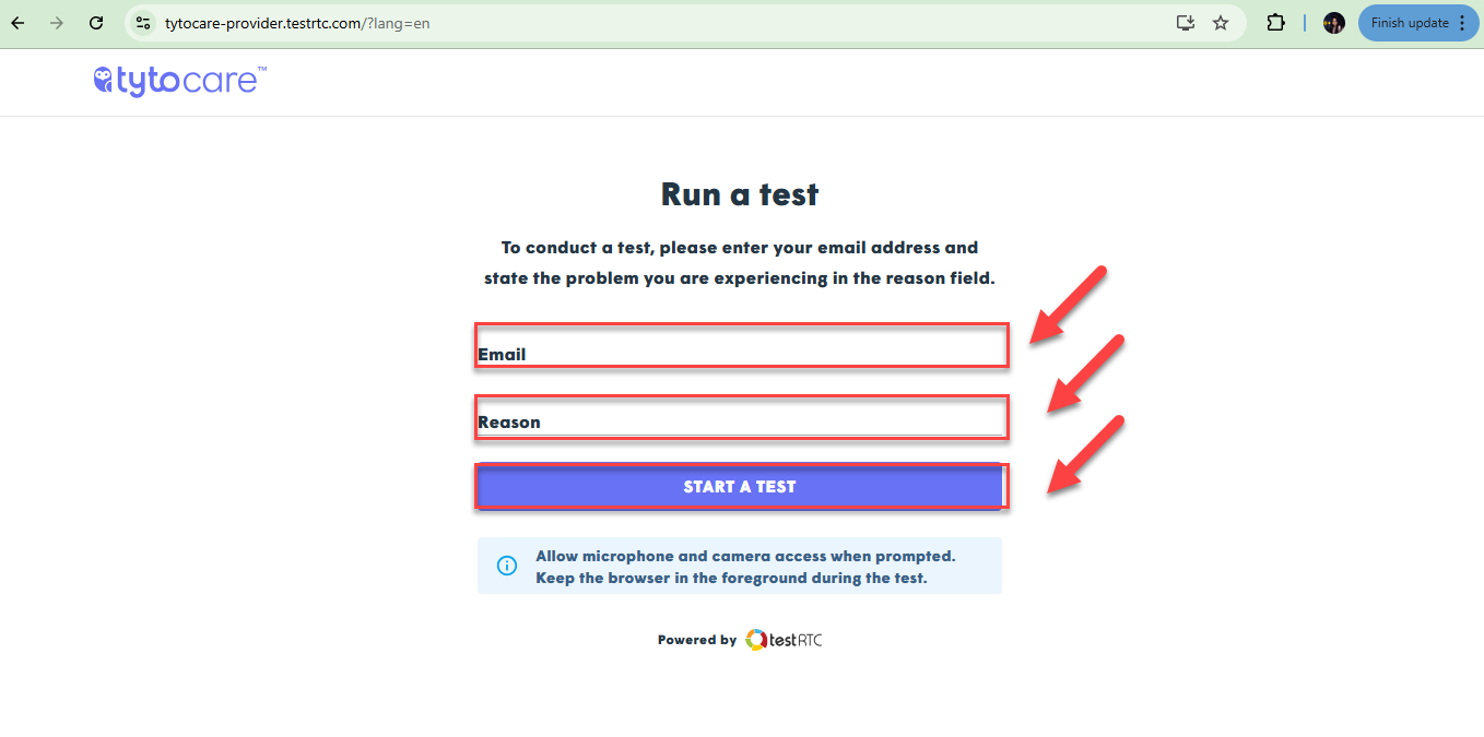 Start Provider Network Test